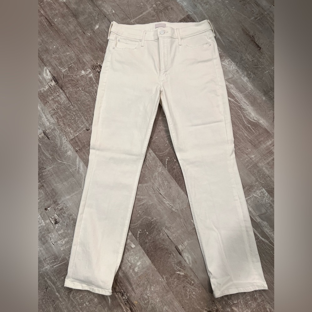 Mother White Midrise Dazzler Jeans